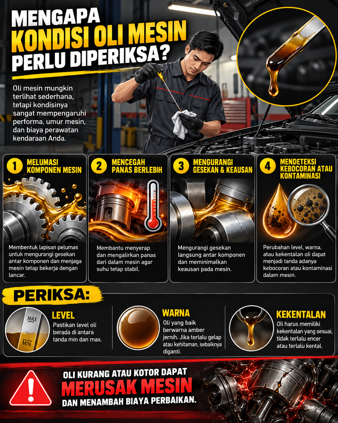 Mengapa Kondisi Oli Mesin Perlu Diperiksa? - oli