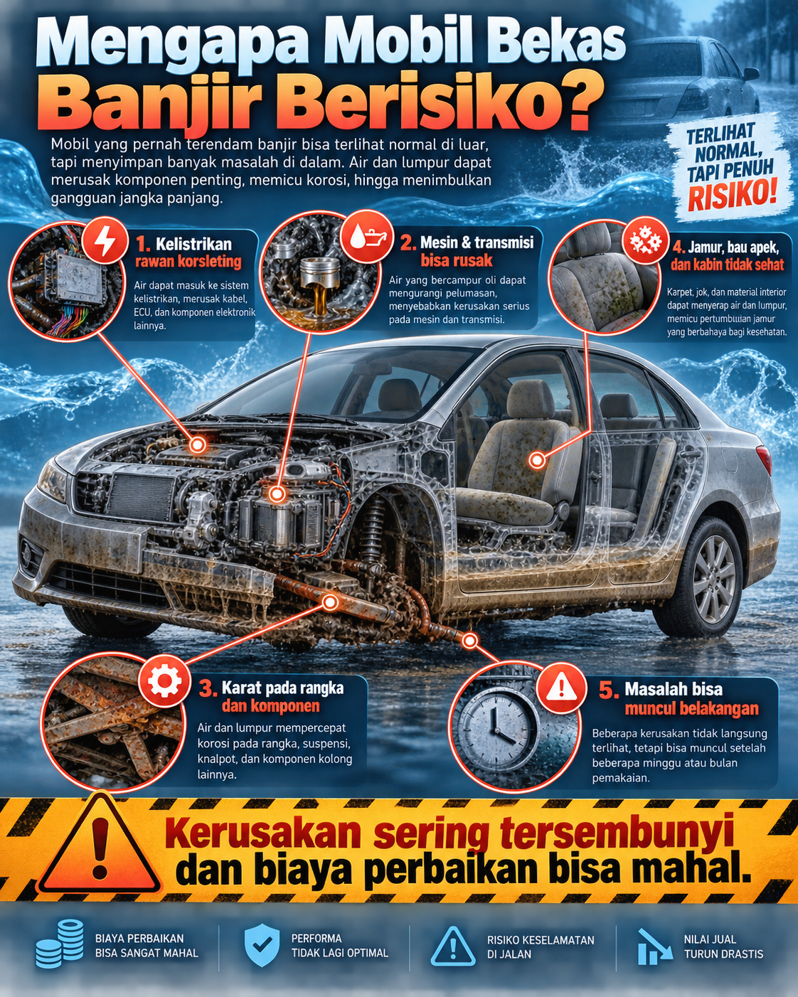 Mengapa Mobil Bekas Banjir Berisiko? - otomotifnet