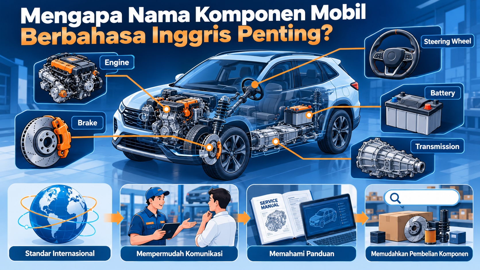 Mengapa Nama Komponen Mobil Berbahasa Inggris Penting? - komponen