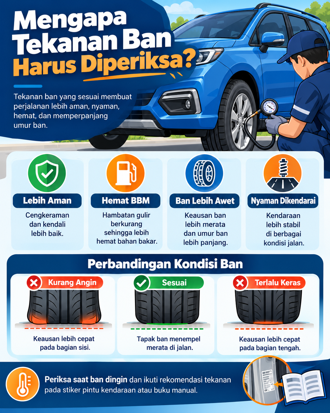Mengapa Tekanan Ban Harus Diperiksa? - otomotifnet