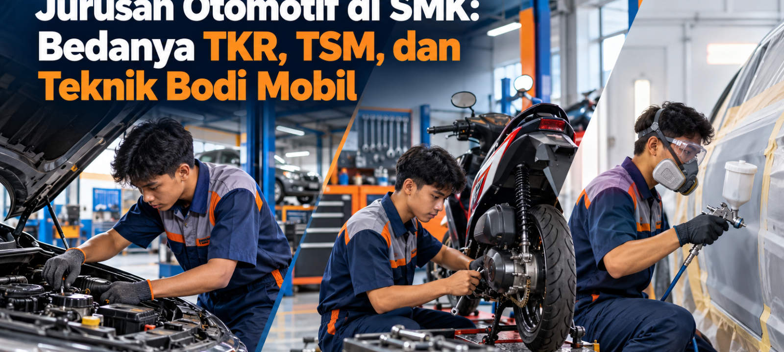 otomotif - Jurusan Otomotif di SMK: Bedanya TKR, TSM, dan Teknik Bodi Mobil