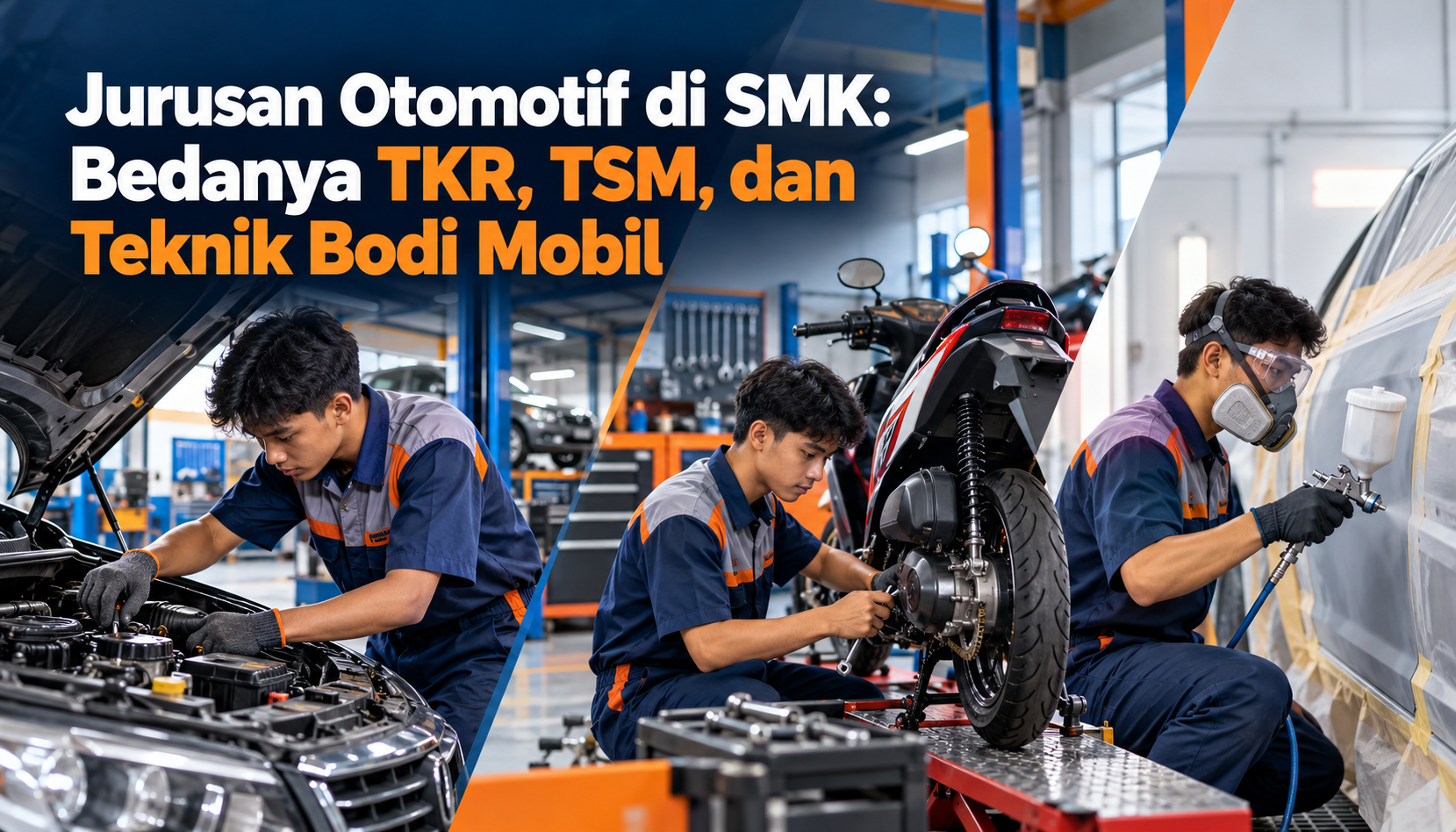 otomotif - Jurusan Otomotif di SMK: Bedanya TKR, TSM, dan Teknik Bodi Mobil