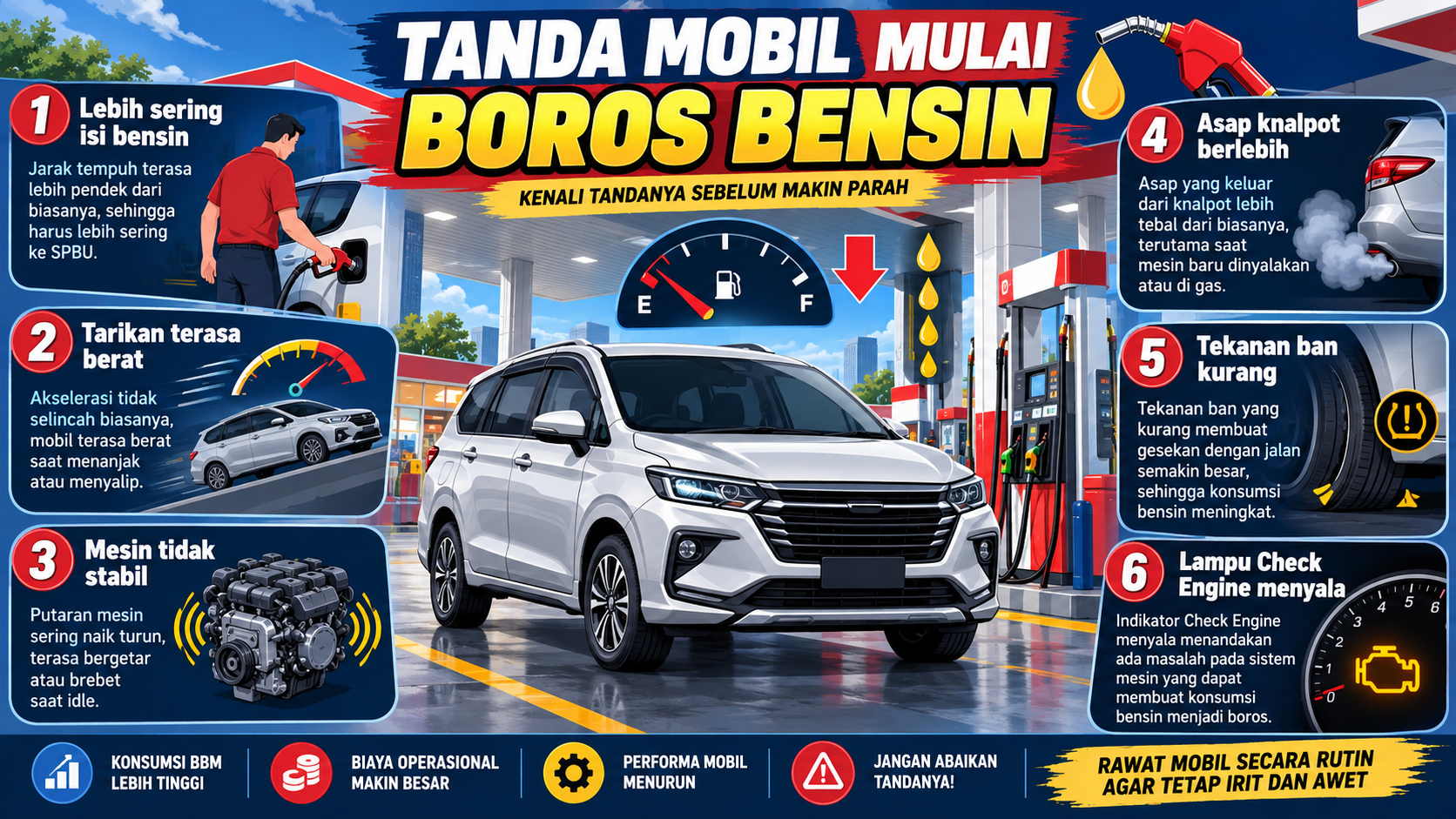 Tanda Mobil Mulai Boros Bensin - otomotifnet